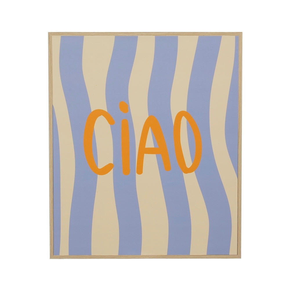 Cadre de décoration 'Ciao', coloris marron clair - L.26xl.31xH.3cm