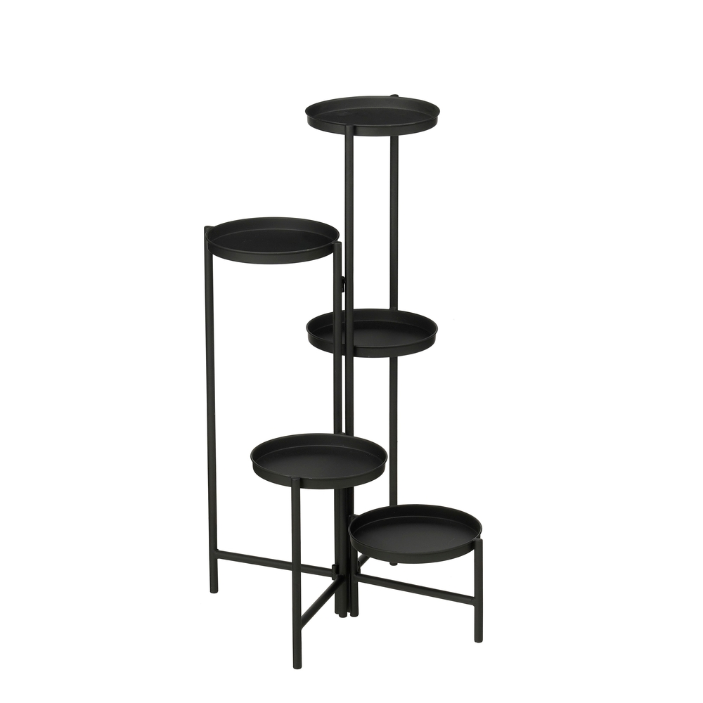 Support de plante pliable, coloris noir - H.78cm