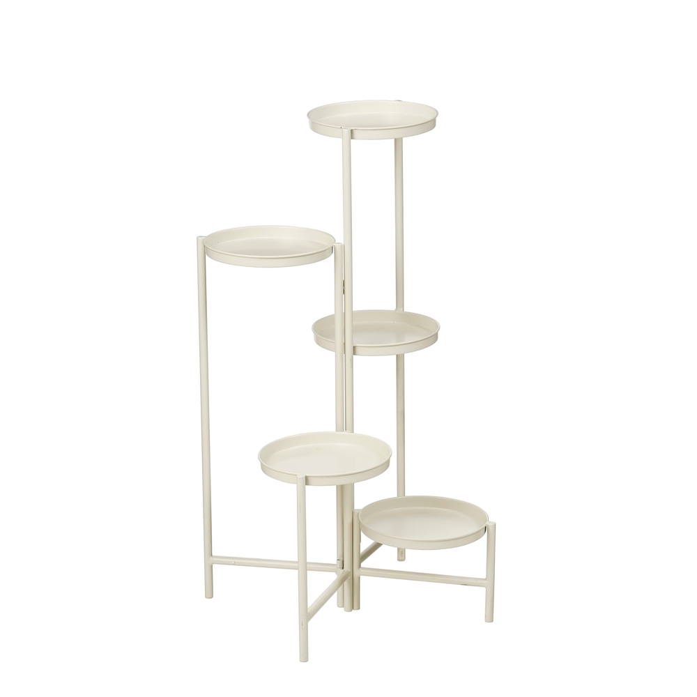 Support de plante pliable, coloris blanc cassé - H.78cm