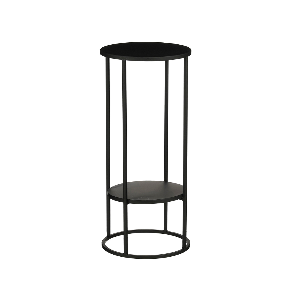 Table de service ronde 'Eline', coloris noir - H.60cm
