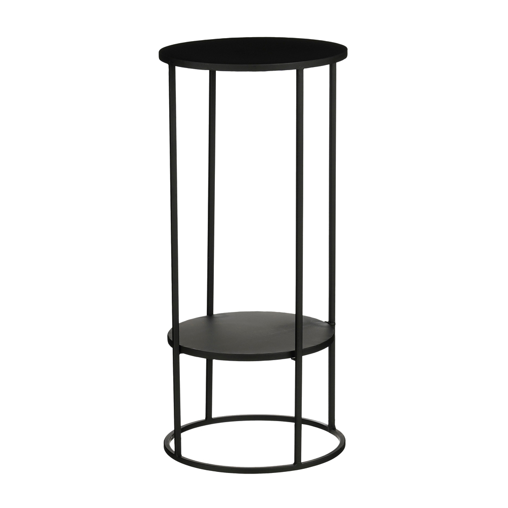 Table de service ronde 'Eline', coloris noir - H.70cm
