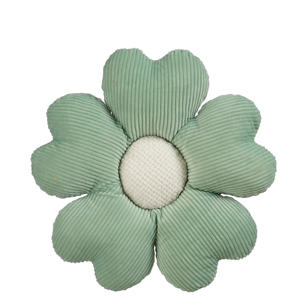 Coussin en forme de fleur, coloris vert - D.33cm