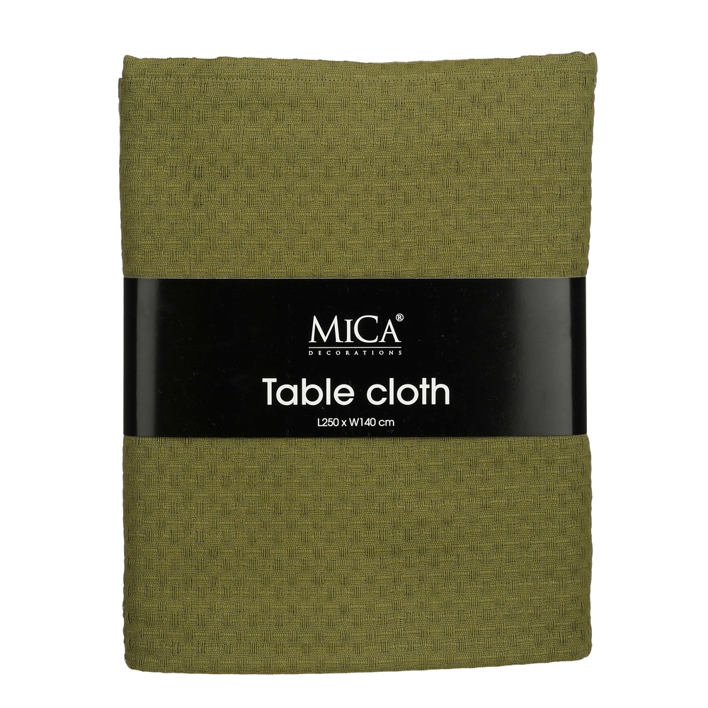 Nappe en coton 'Mandy', coloris vert - L.250xl.140cm
