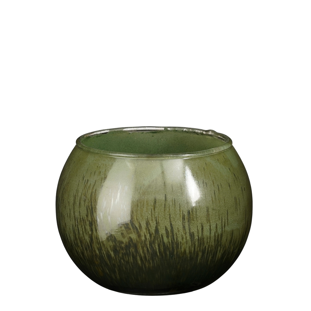 Porte-bougie photophore, coloris vert clair - H.8,5xD.11,5cm