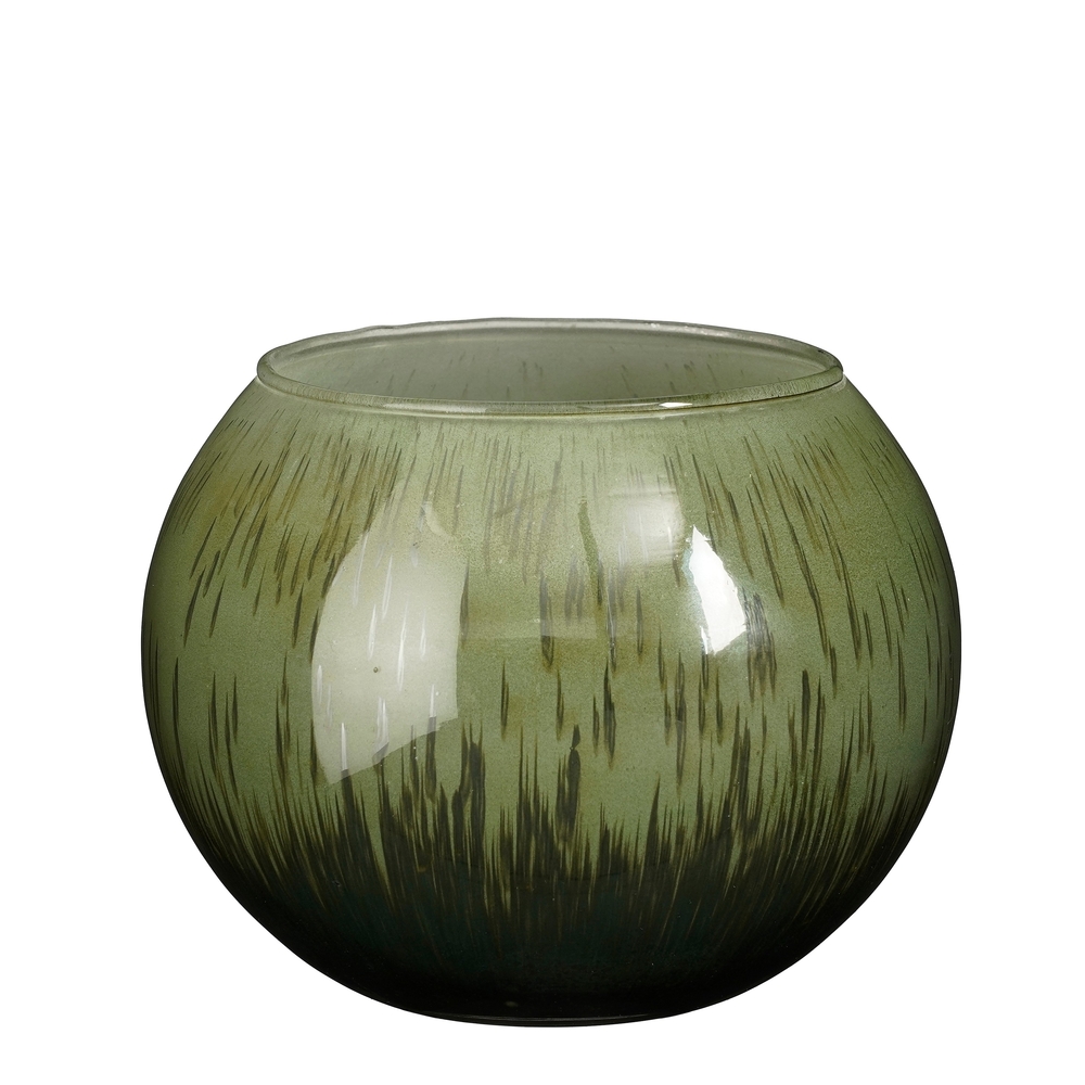 Porte-bougie photophore, coloris vert clair - H.11xD.14cm