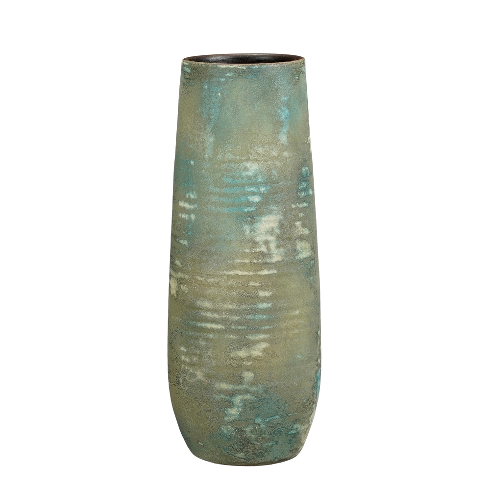 Vase décoratif 'Olaf', coloris vert - h55xd21,5cm