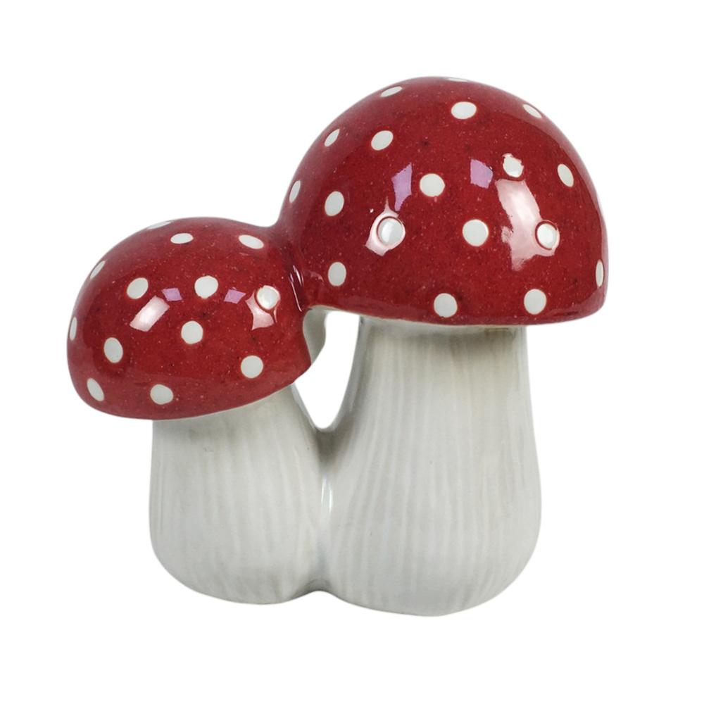 Champignon décoratif en céramique - L.13xl.23xH.22cm