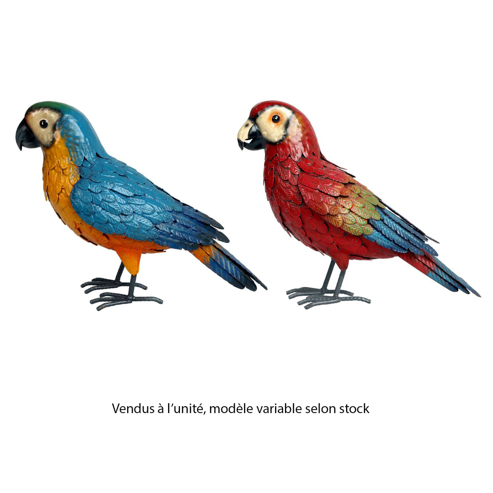 Perroquet en métal pour décoration du jardin, vente à l'unité - H.25cm