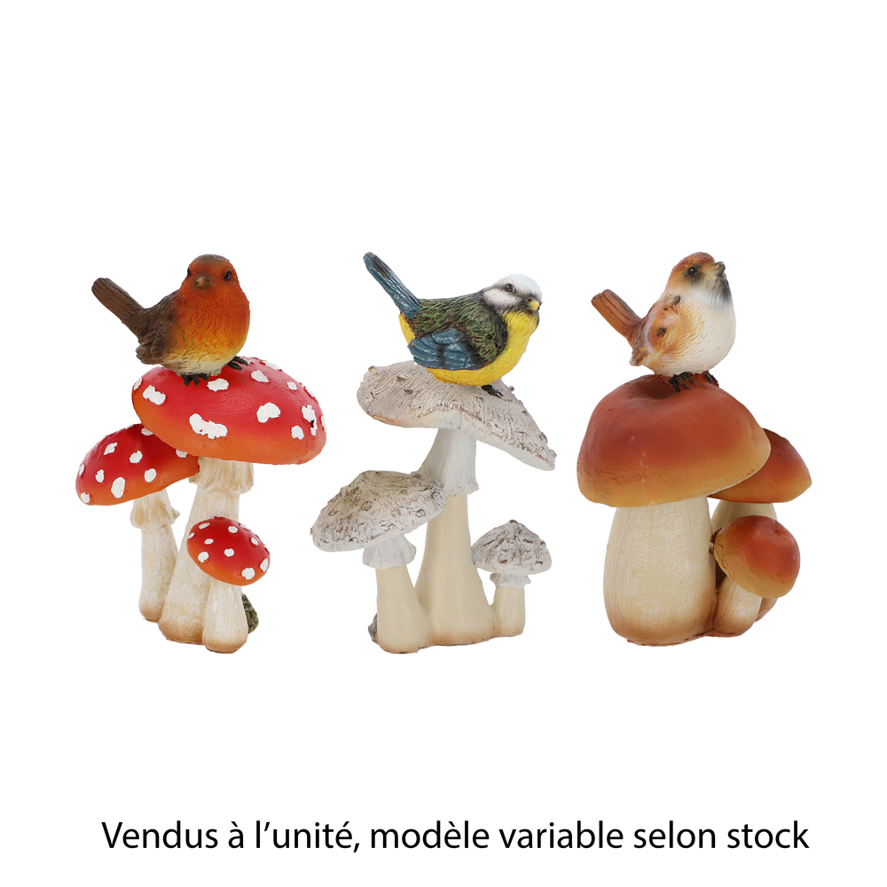 Champignon avec oiseau L