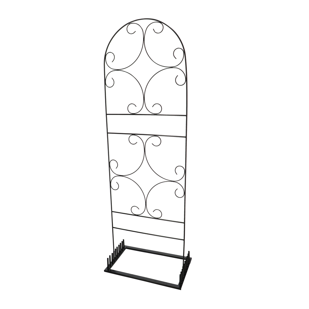 Support plante noir volutes L