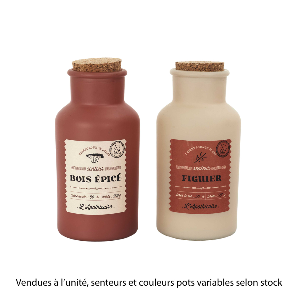 Bougie parfumée bois épicé ou figuier, senteurs variables - H.16cm