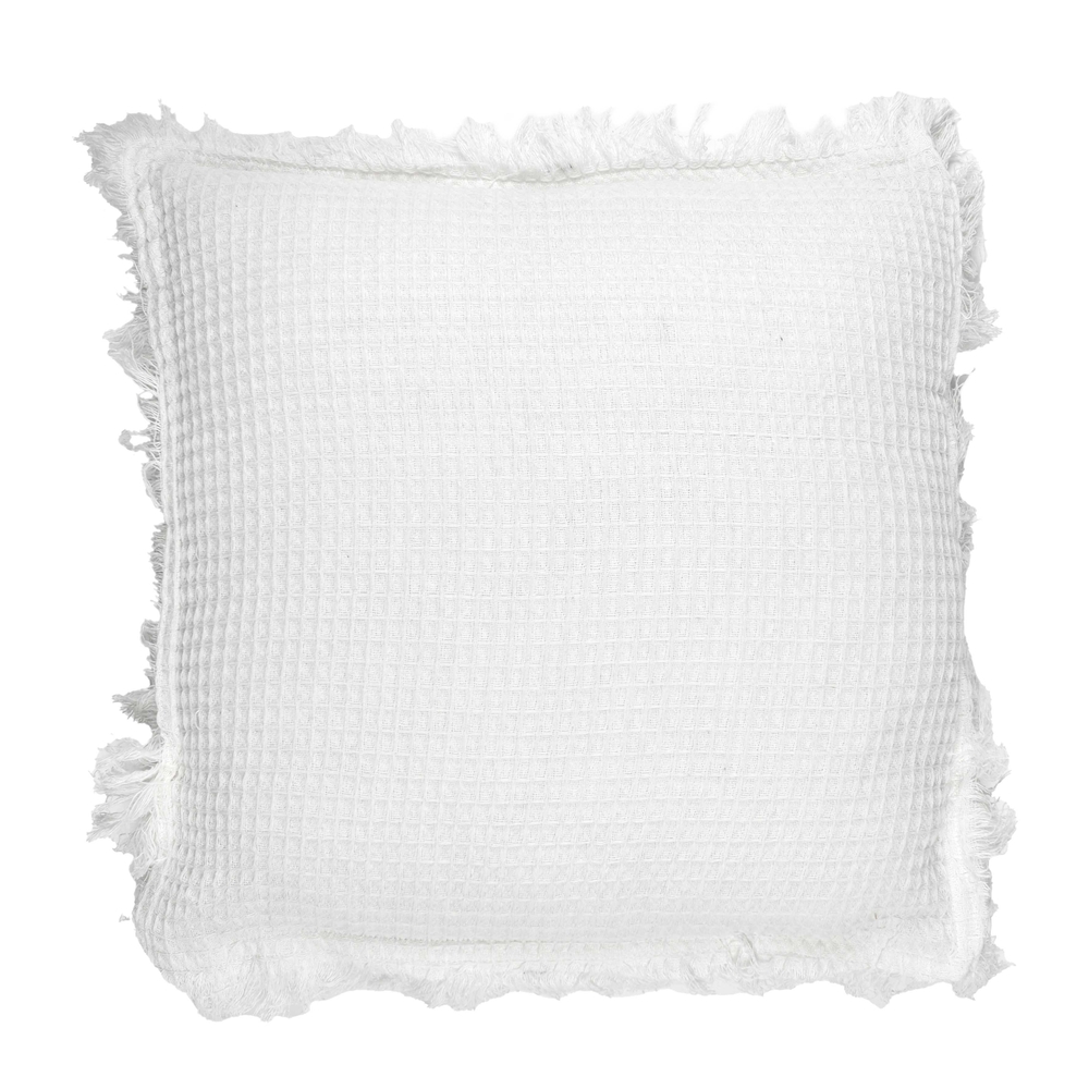 Coussin en tissu gaufré, coloris ivoire - L.40xl.40cm