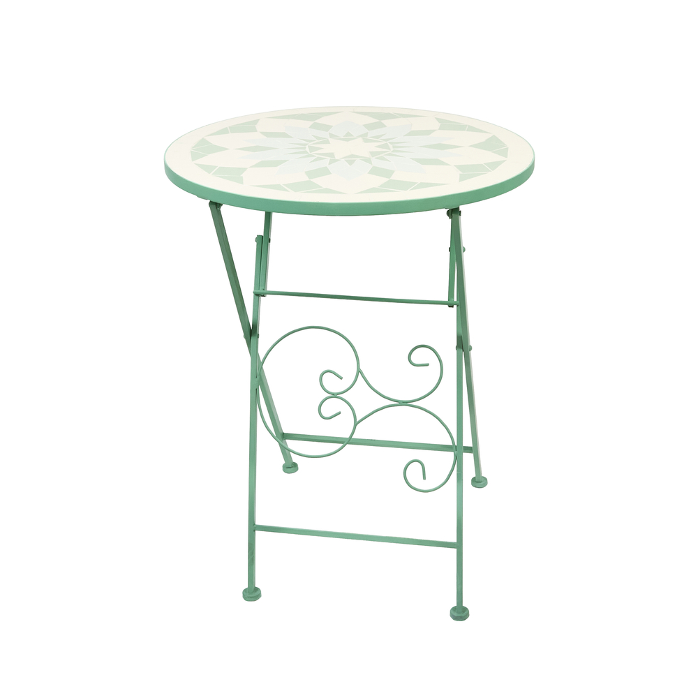Table pliante VERIA, coloris vert - D.60xH.73cm