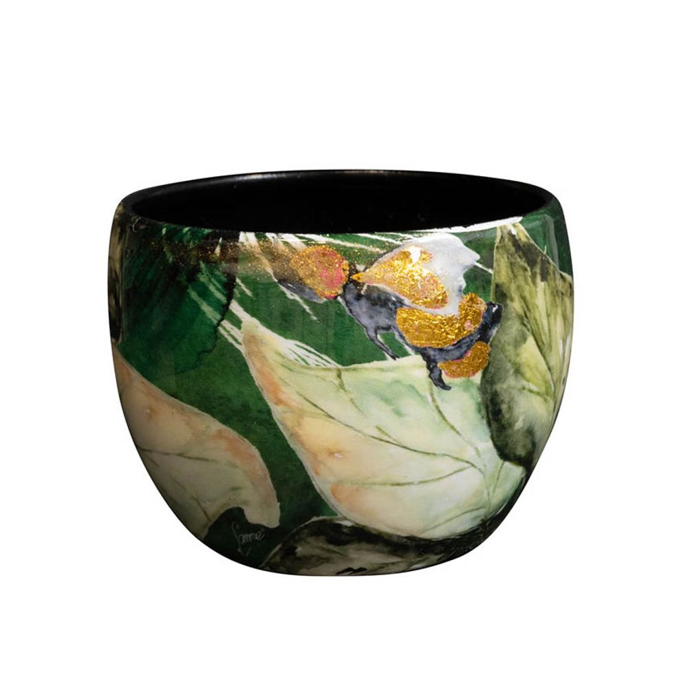 Mini cache-pot Bee vert D.9 × H.7cm