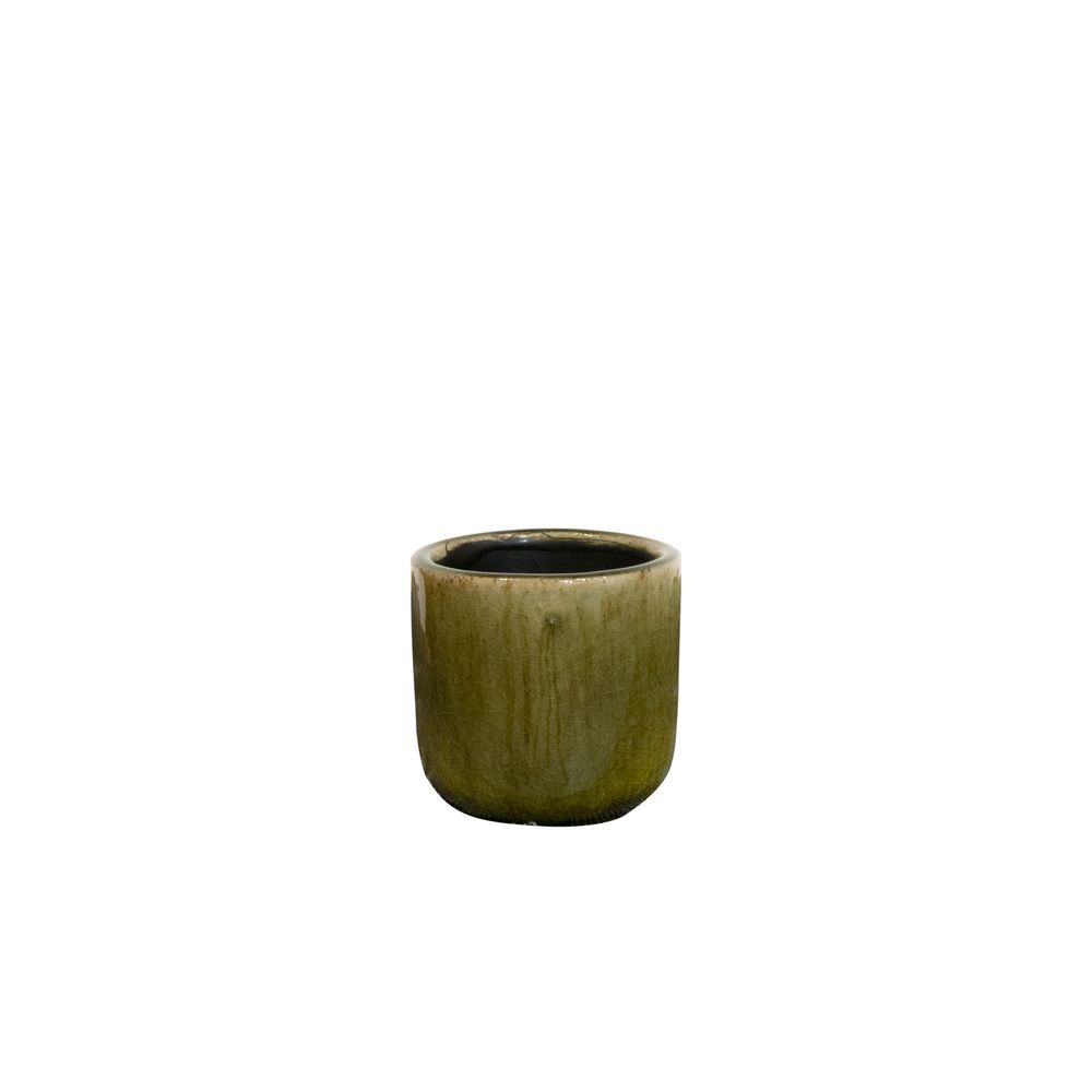 Mini cache-pot Nine olive vert D.7cm
