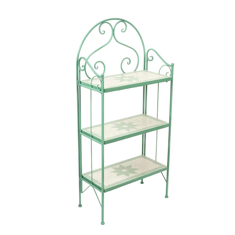 Etagère à 3 étages VERIA, coloris vert - L.50xl.25xH.110cm