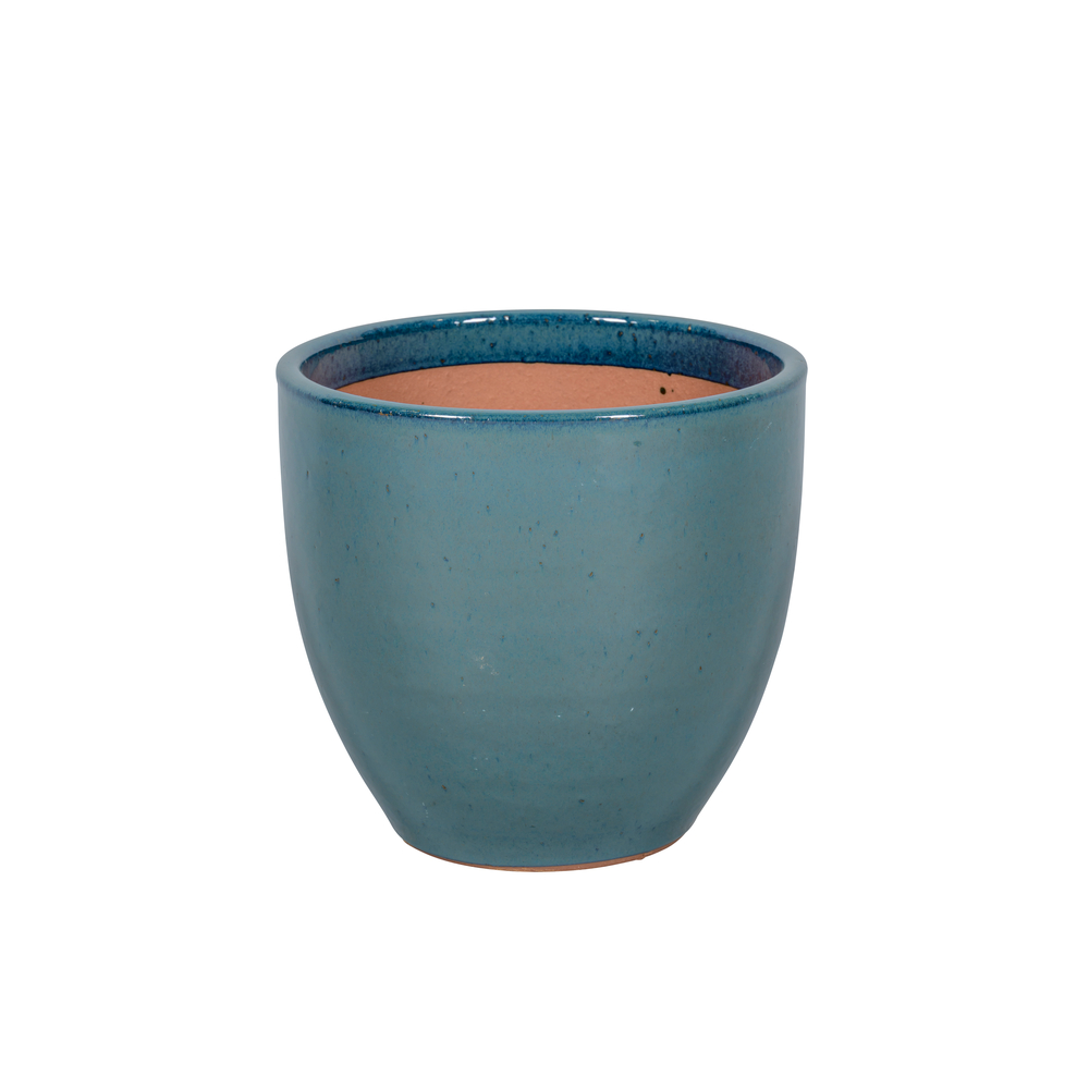 Pot de fleurs émaillé Corsica, coloris vert givré - D.22cm