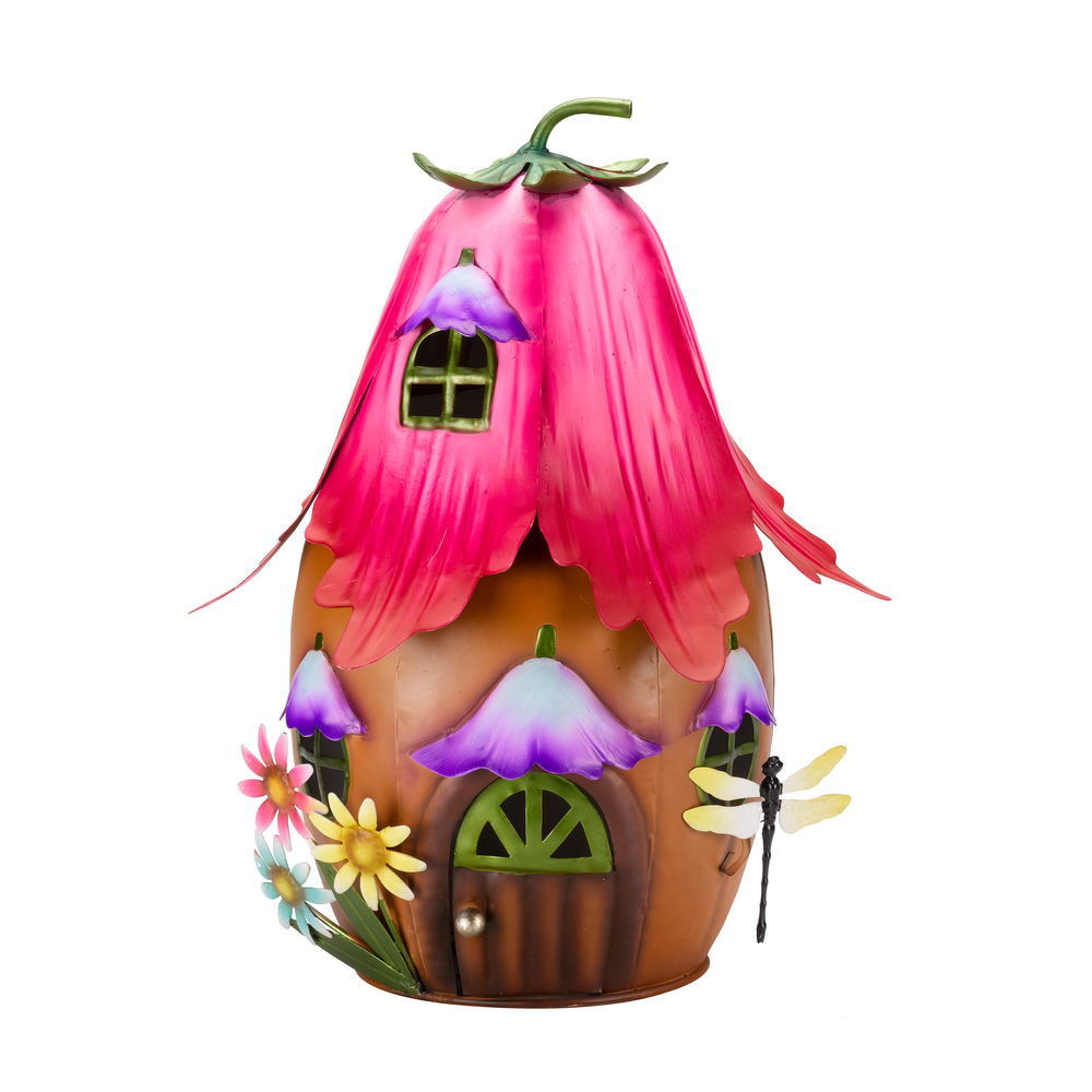 Maison de Fée Violette, en métal - L31xl23xH31cm