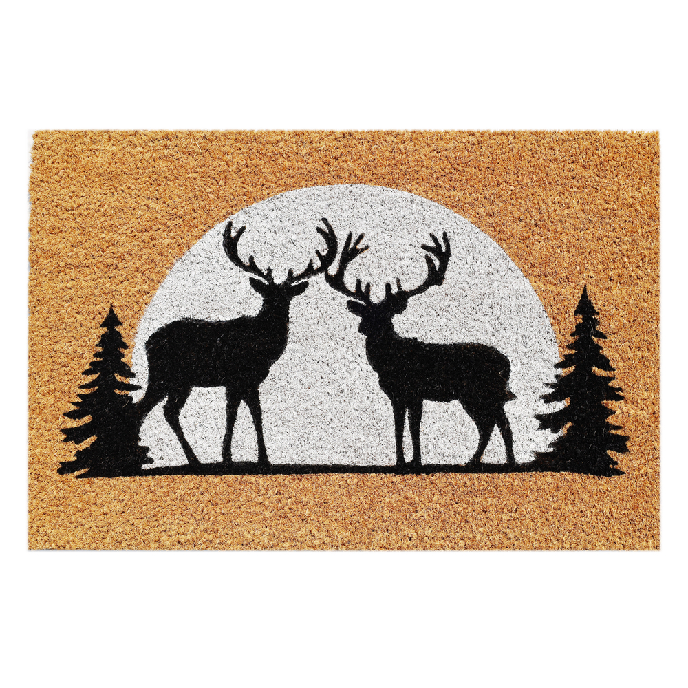 Paillasson 'Hortuscoco cerfs', coloris naturel - L.60xl.40cm