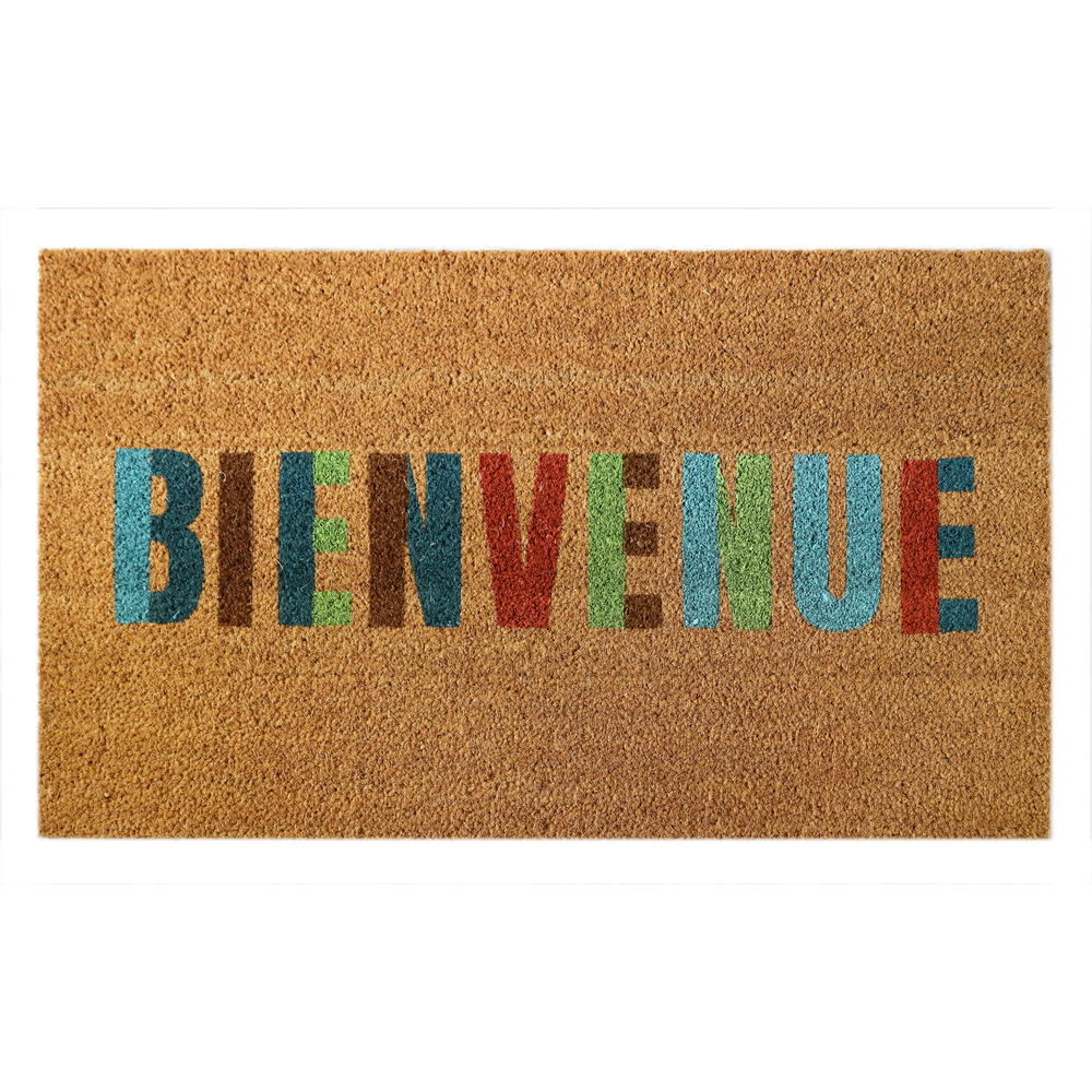 Paillasson 'Cocovea bienvenue', coloris naturel - L.75xl.45cm