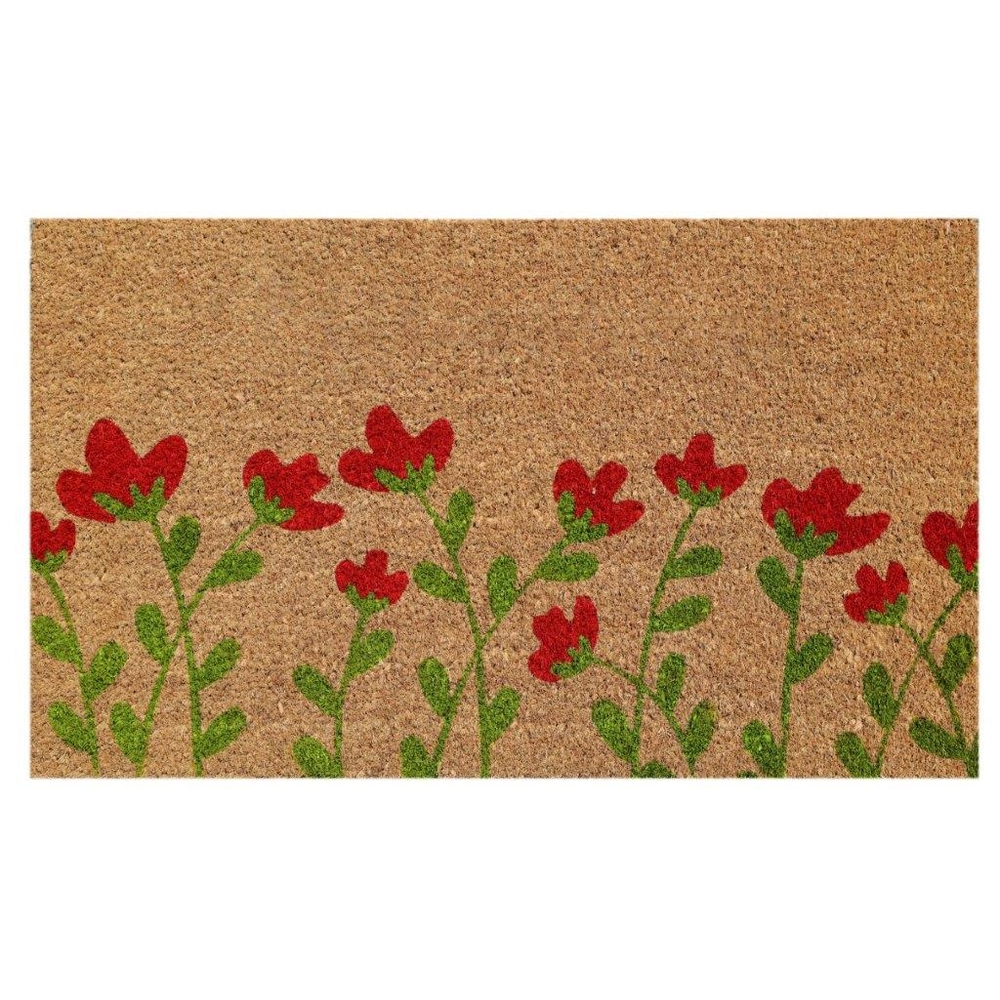 Paillasson 'Cocovea floraison', coloris naturel - L.75xl.45cm