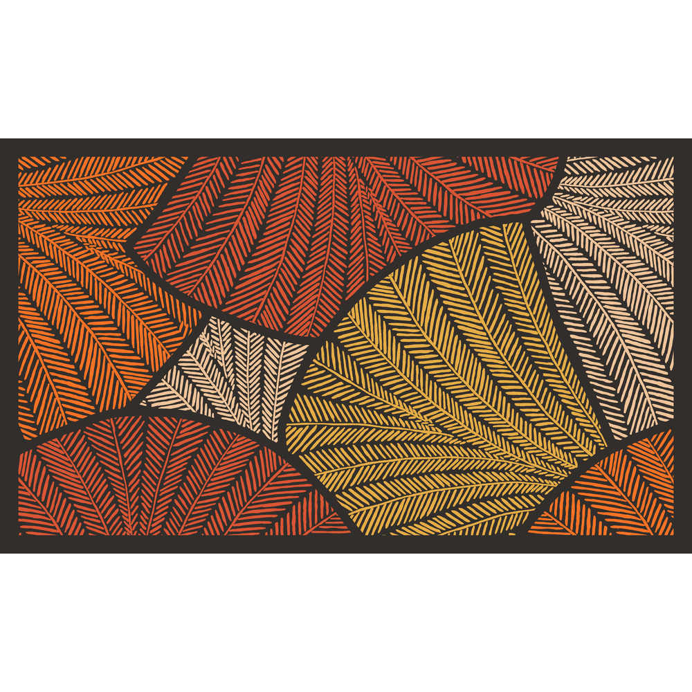 Paillasson d'intérieur 'Access tribal', coloris orange - L.75xl.45cm