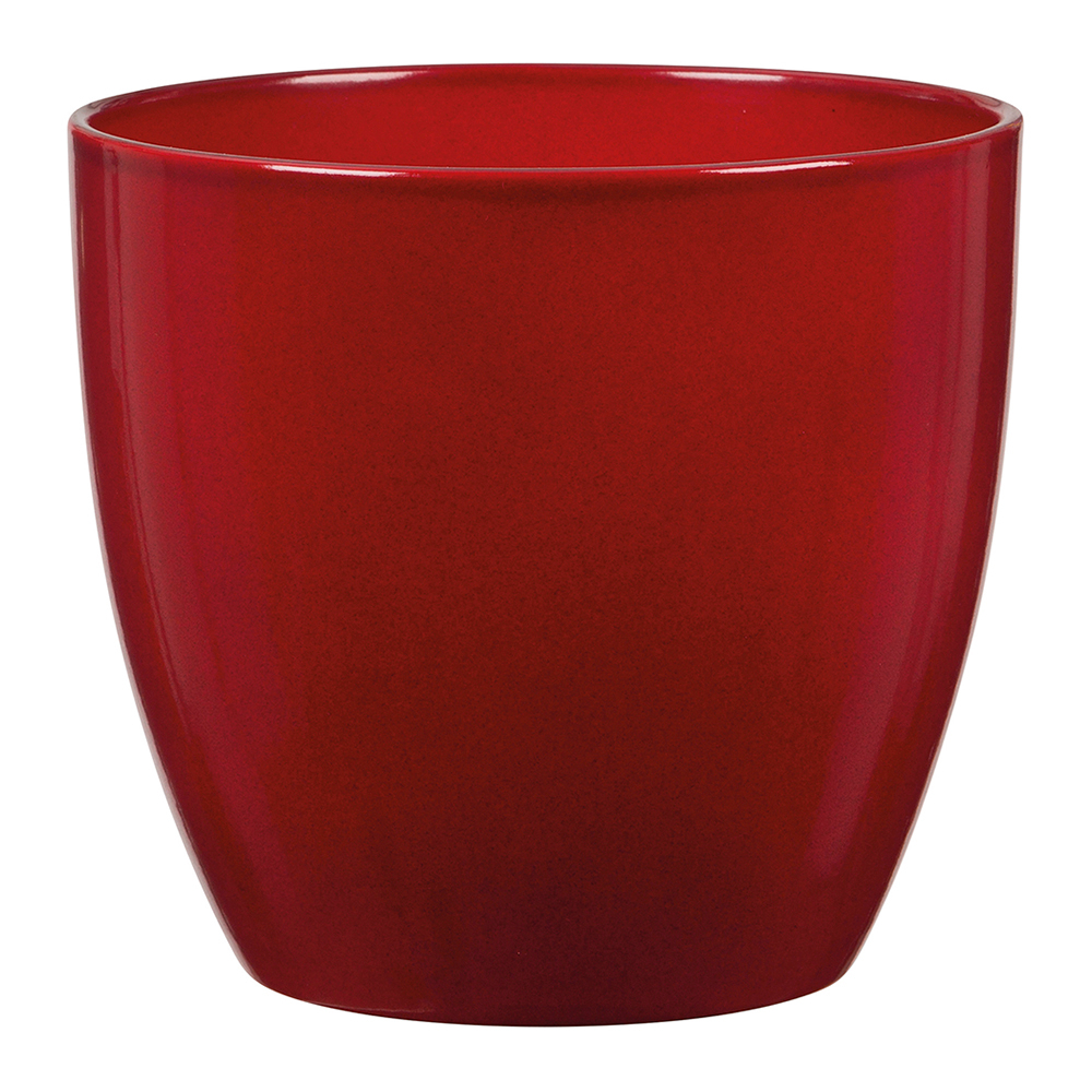Cache-pot 'Red Energy' en céramique, coloris rouge - D.22cm