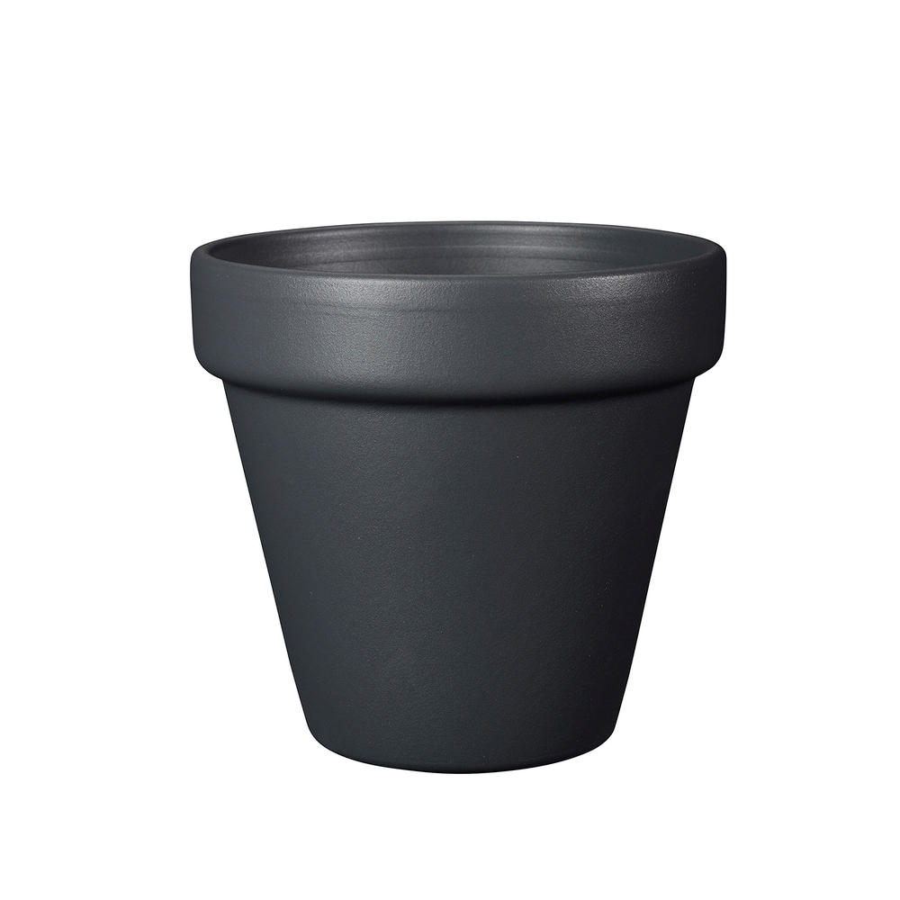 Pot vaso BigBand terre cuite et résine époxy, coloris cendre D.13cm