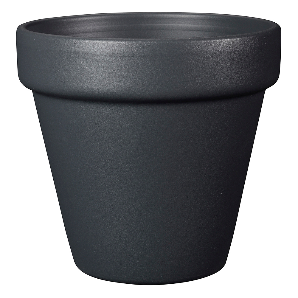 Pot vaso BigBand terre cuite et résine époxy, coloris cendre D.27cm