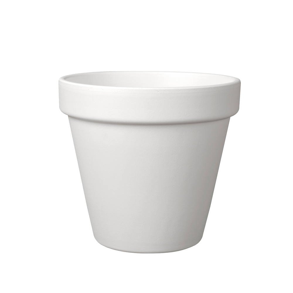 Pot vaso BigBand terre cuite et résine époxy, coloris talc D.13cm