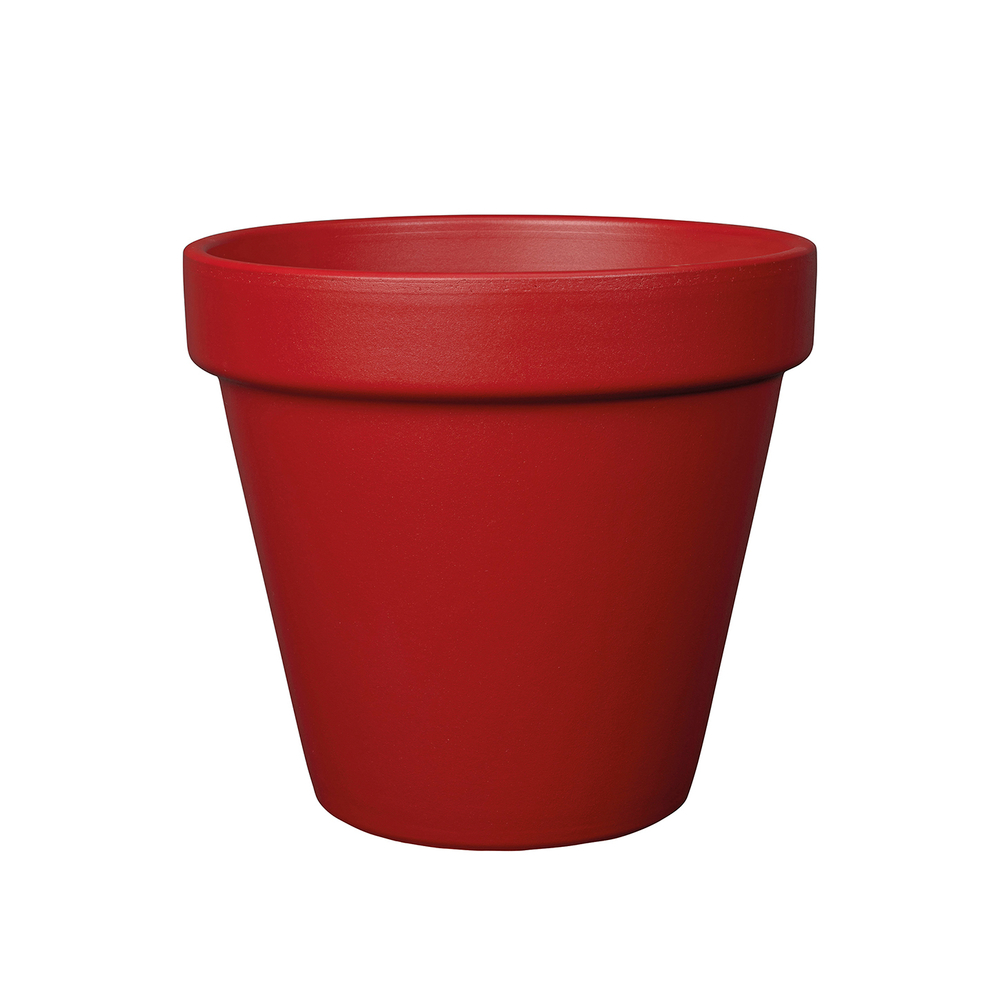 Pot vaso BigBand terre cuite et résine époxy, coloris piment D.13cm