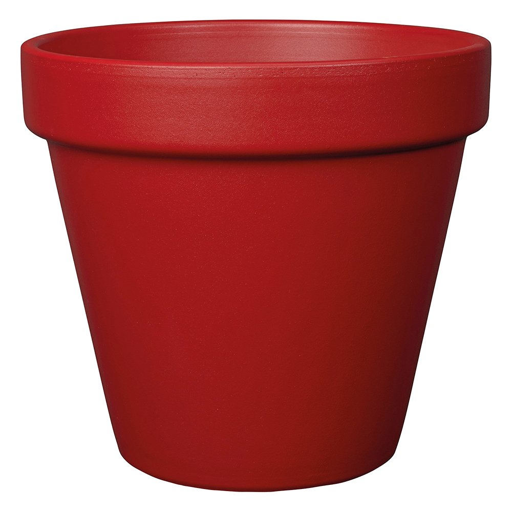 Pot vaso BigBand terre cuite et résine époxy, coloris piment D.27cm