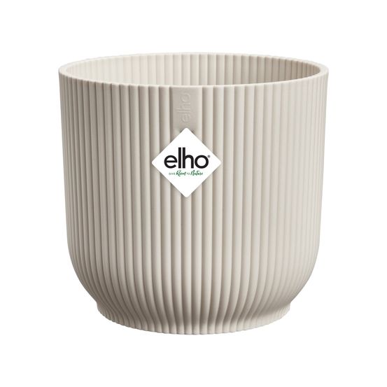 Cache-pot rond Vibes Fold, coloris blanc lin - D.18cm