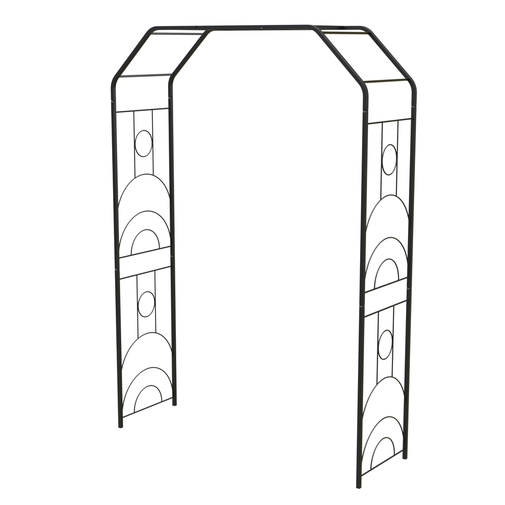 Arche tube carré 20 Art Déco l180xP50xH234 cm noir charbon