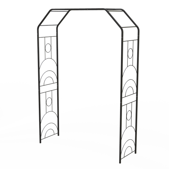 Arche tube carré 20 Art Déco l180xP50xH234 cm noir charbon