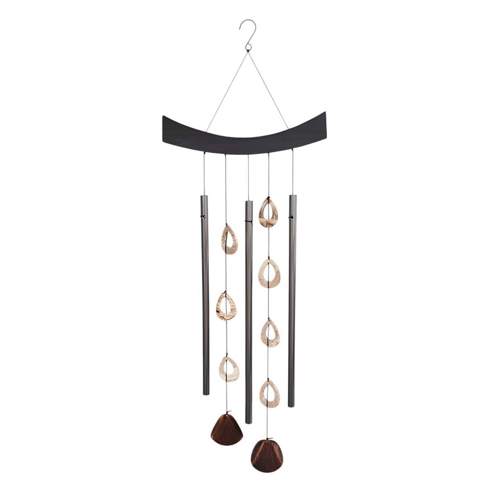 Carillon 3 portes en aluminium, coloris ivoire - H.50cm