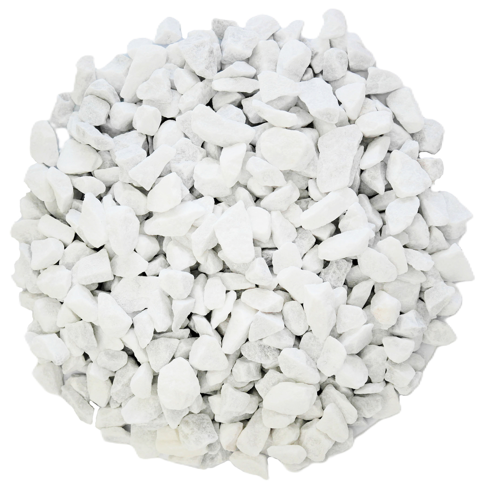 Gravillon concassé, marbre blanc Carrare 8/12mm en sac - 25kg
