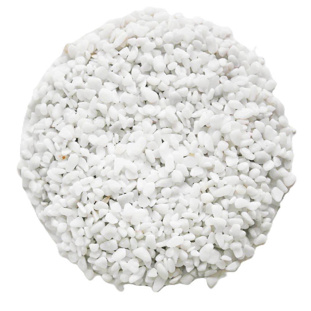 Galet roulé blanc, marbre Carrare 4/8mm en sac pour décoration - 5L
