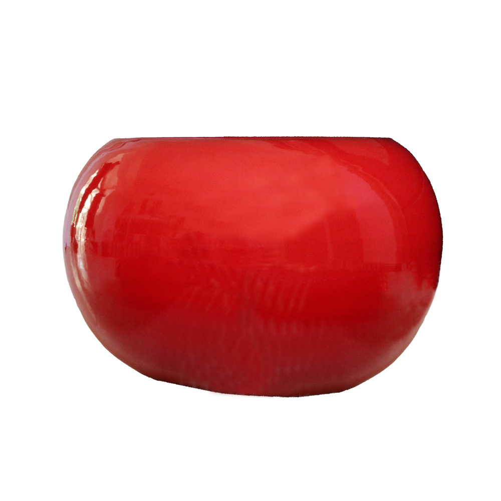 Pot L'Absolu en terre cuite émaillée, coloris coquelicot - D.24xH.22cm