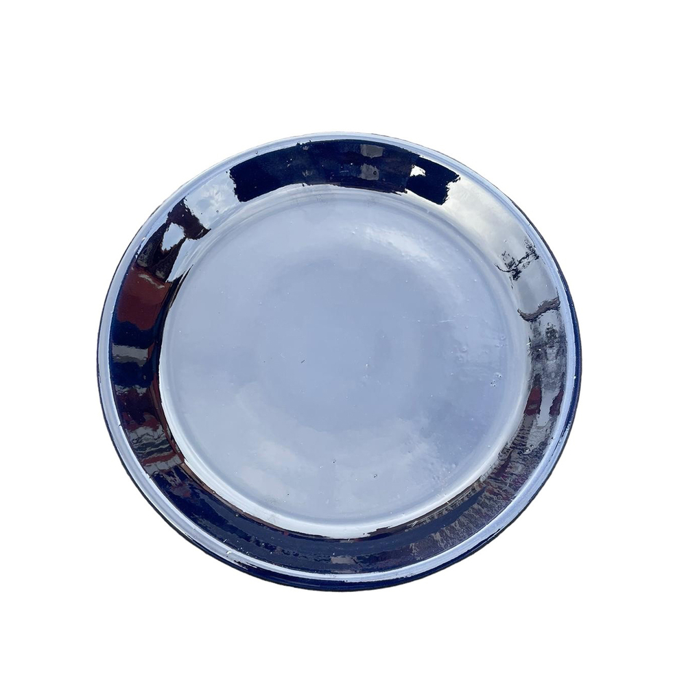 Soucoupe en terre cuite émaillée, coloris nuit étoilée - D.14cm