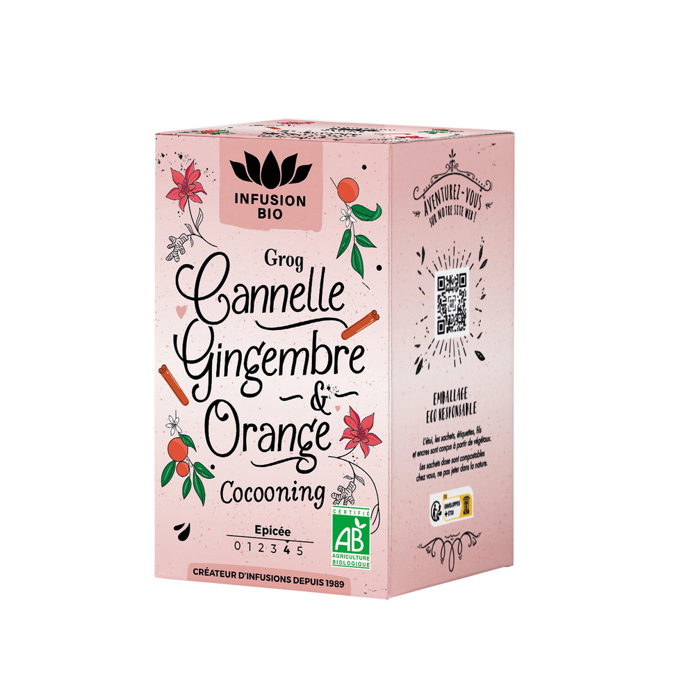 Infusion bio : Cannelle, gingembre et orange, 16 achets 