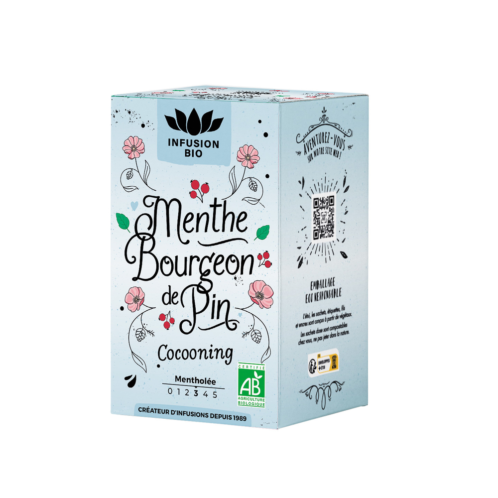 Infusion bio : Menthe et bourgeon de pin, 16 sachets 