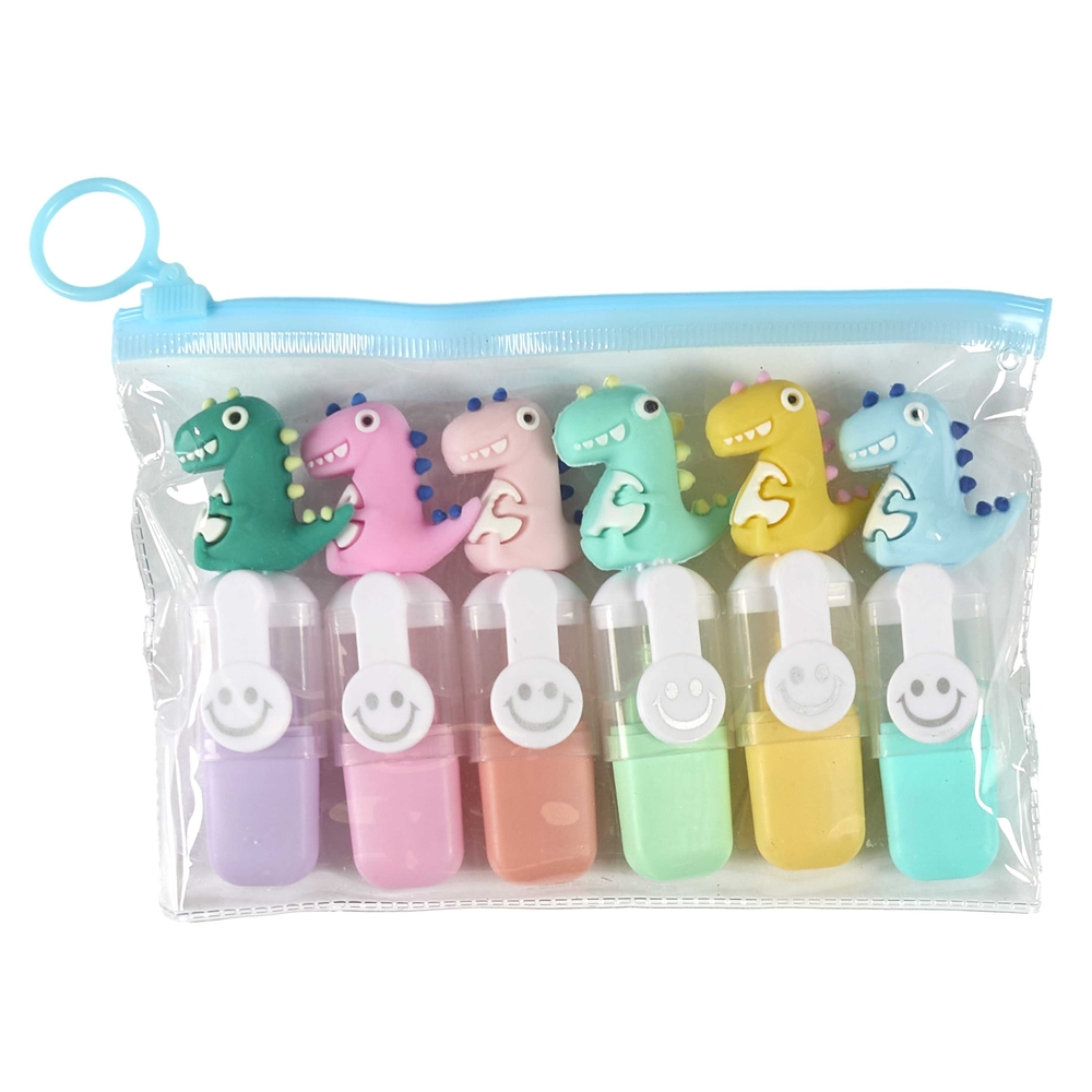 Pochette de 6 surligneurs 'Funny kawaii', modèles variables