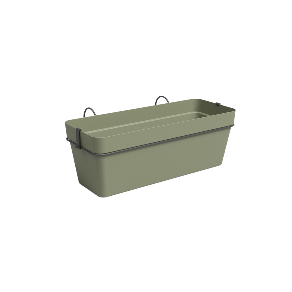 Jardinière rectangle Agape avec réserve d'eau, kit vert clair - L.50cm