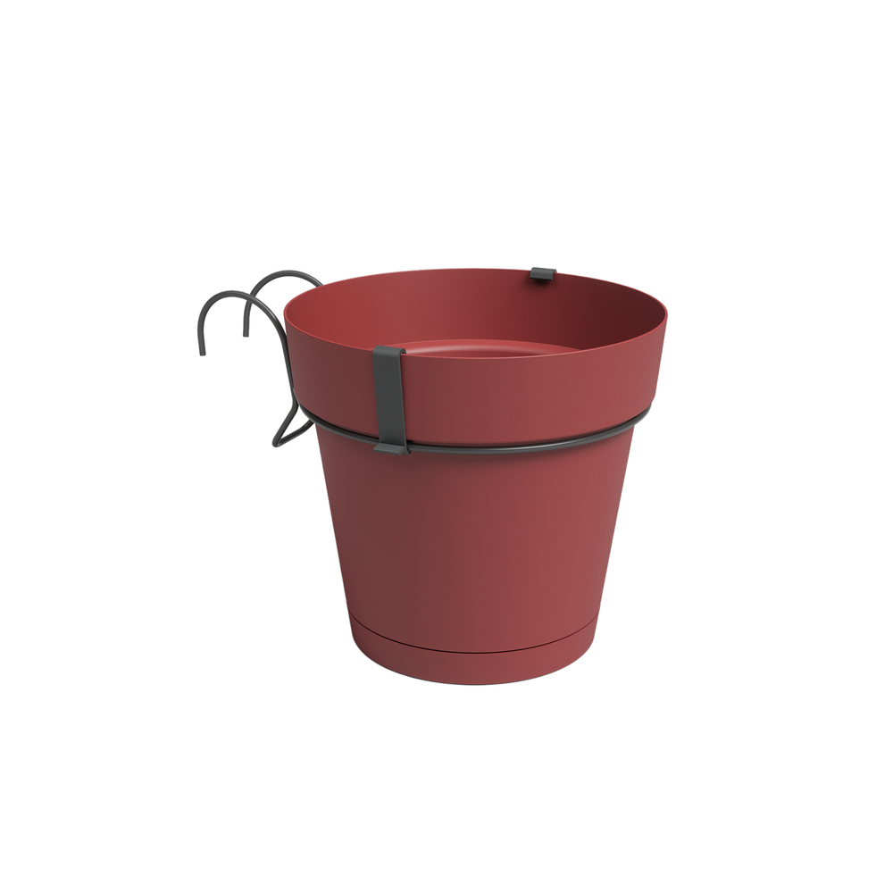 Pot Agape, kit balcon, coloris rouge foncé - D.20cm