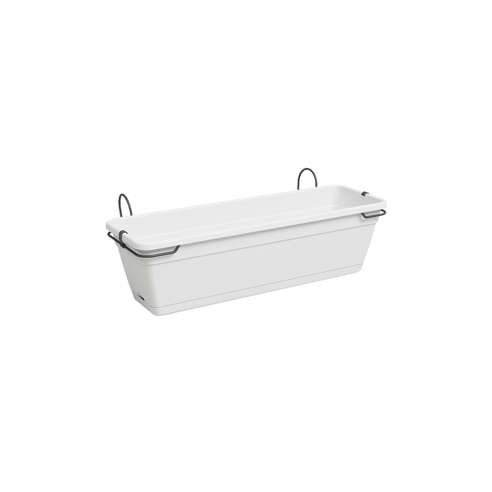 Kit de jardinière Althéa rectangulaire, coloris blanc - 50cm