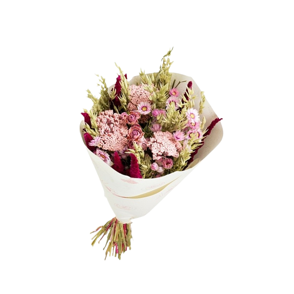 Bouquet de fleurs séchées Dandy, coloris rose H.50cm