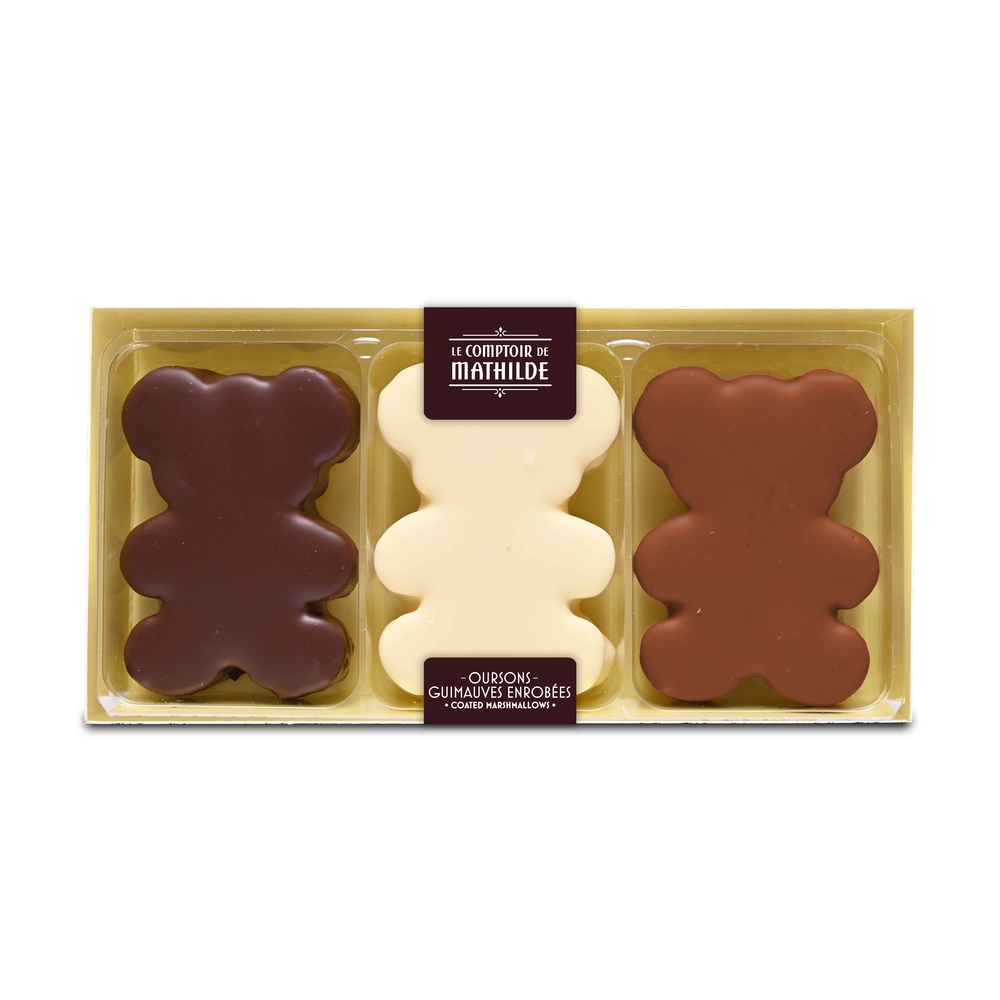 Coffret de 3 oursons en chocolat - 90g