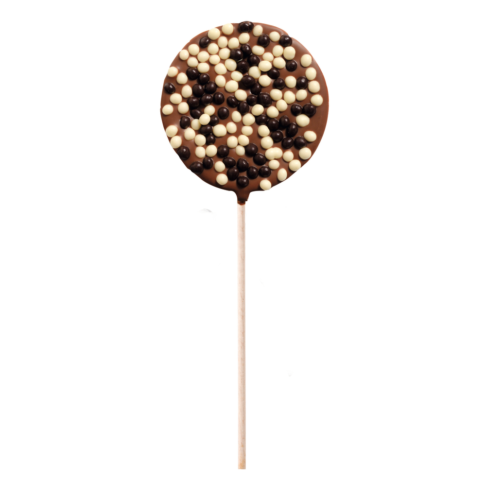 Sucette perles Crispy, chocolat au lait - 50g