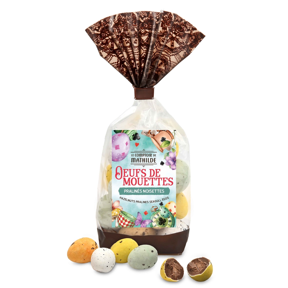 Petits œufs de Mouettes en chocolat praliné avec noisettes - 150g